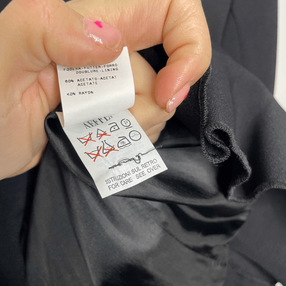 Vintage 00s Y2K MOSCHINO CHEAP AND CHIC Ruffle Blazer Black Italy WOMENS S M - Picture 9 of 10